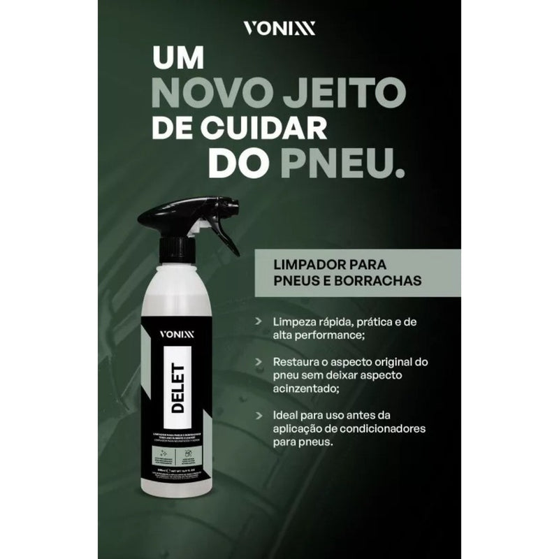Delet Limpador Para Pneus E Borrachas 500ml Vonixx