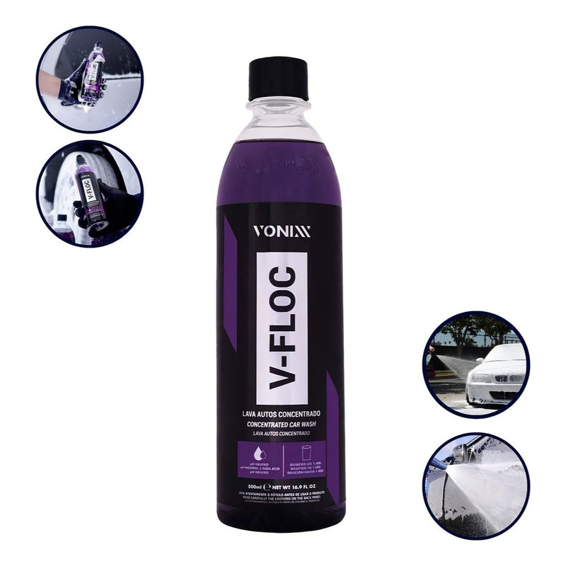 Shampoo Concentrado Automotivo Neutro V-floc 500ml Vonixx