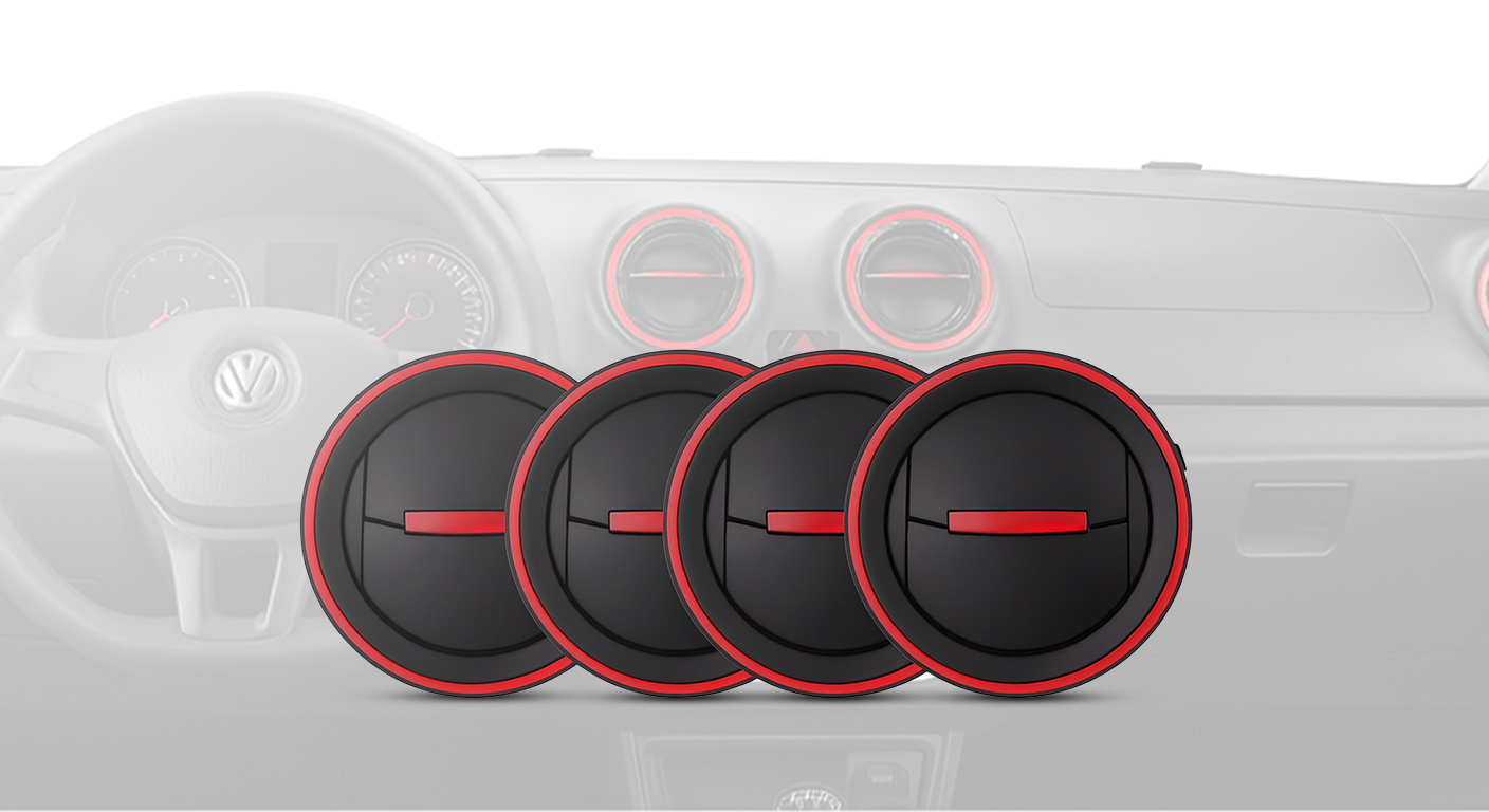 Difusores Gol G5 e G6 sobre o painel, imagem ilustrando erros comuns e reposição correta.