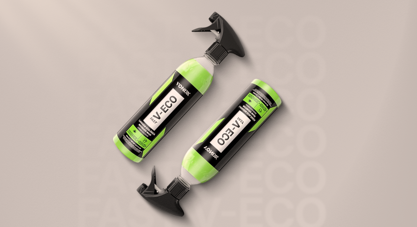 Produto Vonixx V-Eco Fast utilizado para lavagem ecológica a seco em veículos